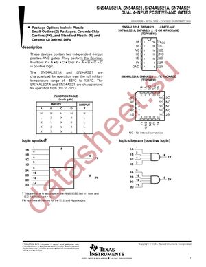 SN74ALS21AN datasheet  